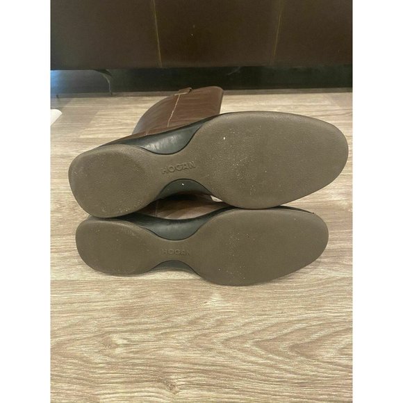 Hogan Dark Brown Women's Leather Riding Boots EURO - Picture 5 of 11